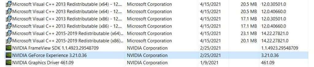 Uninstalling and Reinstalling Nvidia Components to eliminate error 